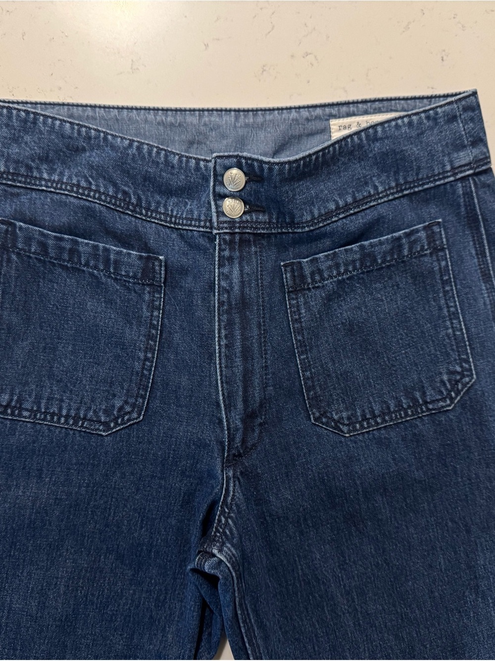 Rag & Bone Pearson Jeans Size 30 Cropped Straight Leg Cotton Denim - Picture 3 of 8
